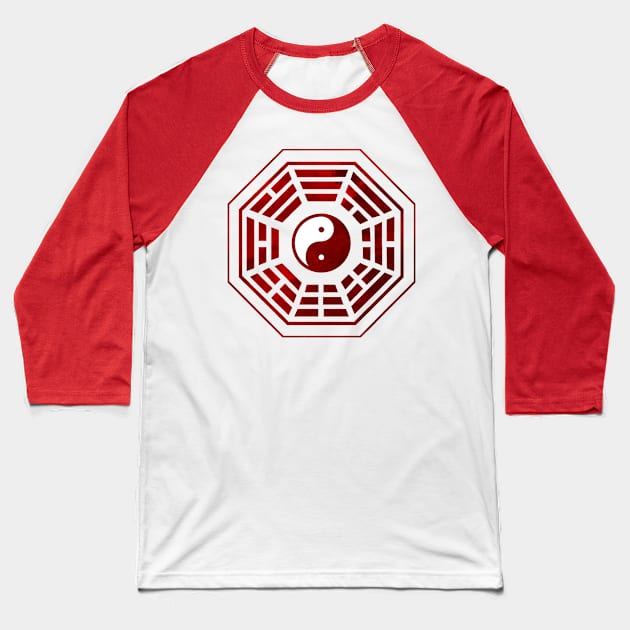 Yin Yang Red Pangua Baseball T-Shirt by Rebellion10